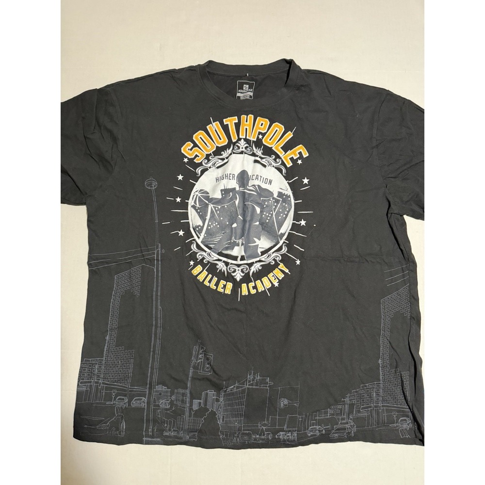 Y2k Southpole "Baller Academy" ss Black T-Shirt, men's 4x tee